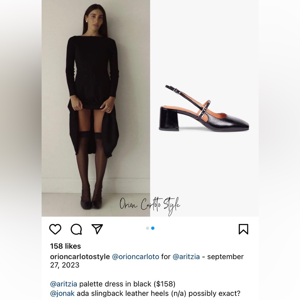 Jonak Paris leather square toe slingback open back Mary Jane babies block heels - Picture 9 of 13